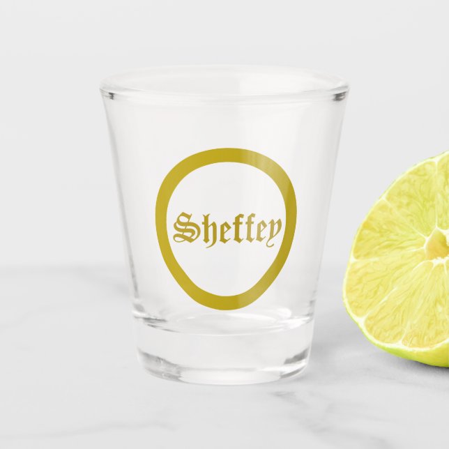 Copo De Shot Dourado Monograma Shot Glass (Frente)