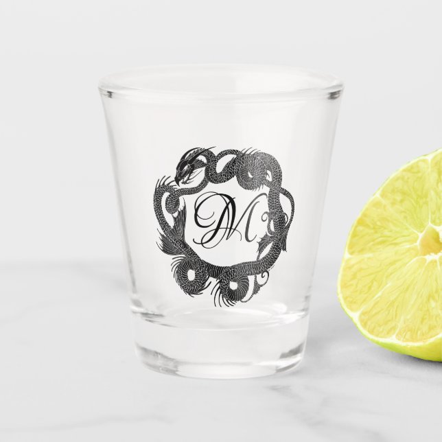 Copo De Shot Dragão Antigo Entrelaçado Personalizado  (Frente)
