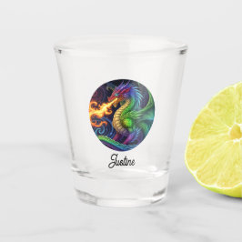 Copo De Shot Dragão Respirando Fogo Personalizado