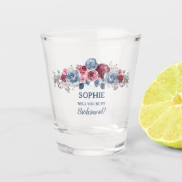 Copo De Shot Dusty Blue e Burgundy são minhas madrinhas?