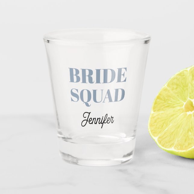 Copo De Shot Dusty Blue Wedding Bride Squad Personalized (Frente)