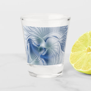 Copo De Shot Dynamics Fantasy Abstrato Blue Tones Arte Fractal