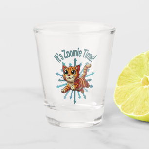 Copo De Shot É hora do Zoomie Gato Laranja Tabby