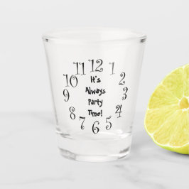 Copo De Shot É sempre tempo do partido, face do relógio