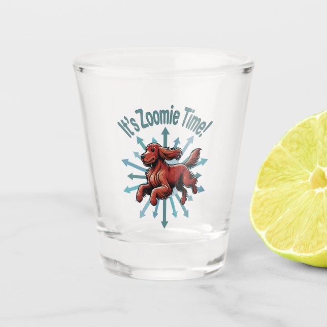 Copo De Shot É Zoomie Time Irish Setter (Frente)