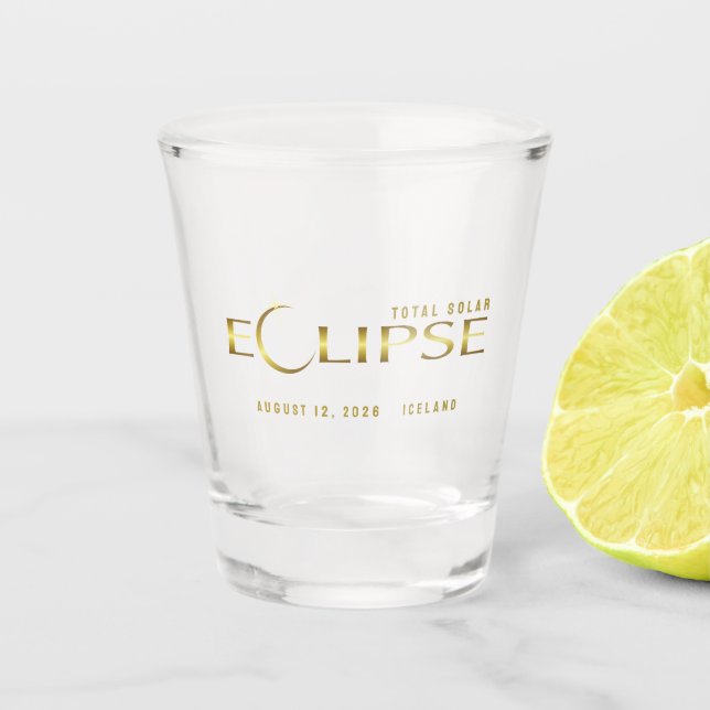 Copo De Shot Eclipse celestial comemorativo souvenir Islândia (Frente)