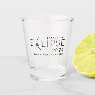 Copo De Shot Eclipse Solar 2024 Localização Personalizada Comem