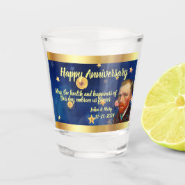 Copo De Shot Editable Starry Night Anniversary Glass