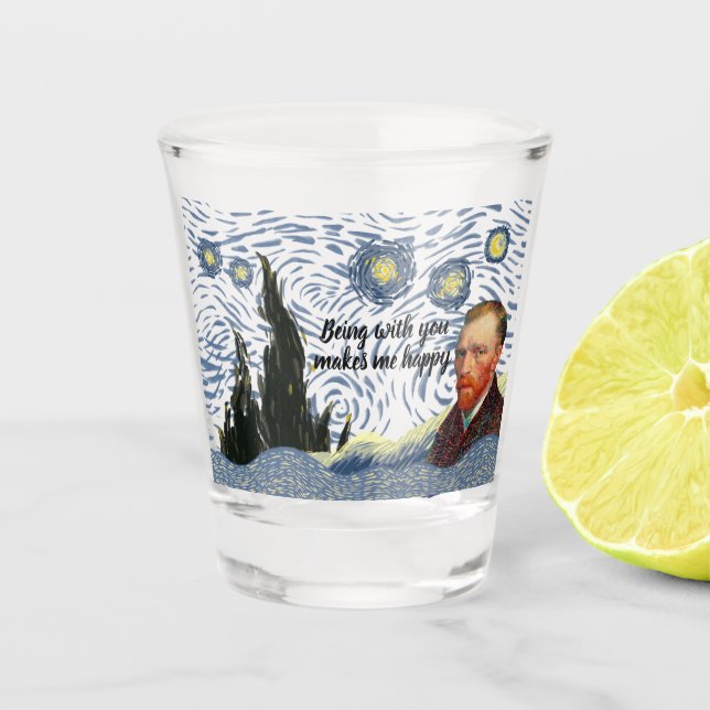 Copo De Shot Editable Starry Night Glass (Frente)