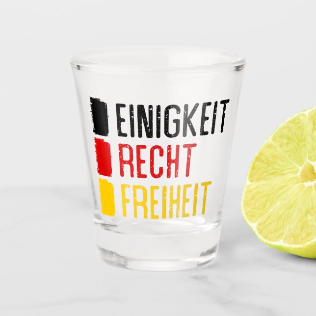 Copo De Shot Einigkeit Recht Freiheit, Motto Alemão (Frente)