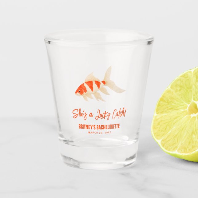 Copo De Shot Ela É Uma Peça Rara Koi Fish Azul Aniversário de S (Frente)