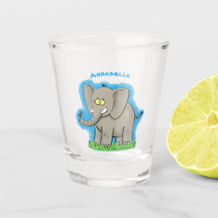 Copo De Shot Elefante engraçado e bonito com desenho animado de