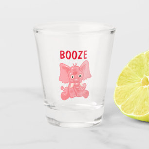 Copo De Shot Elefante Rosa Engraçado