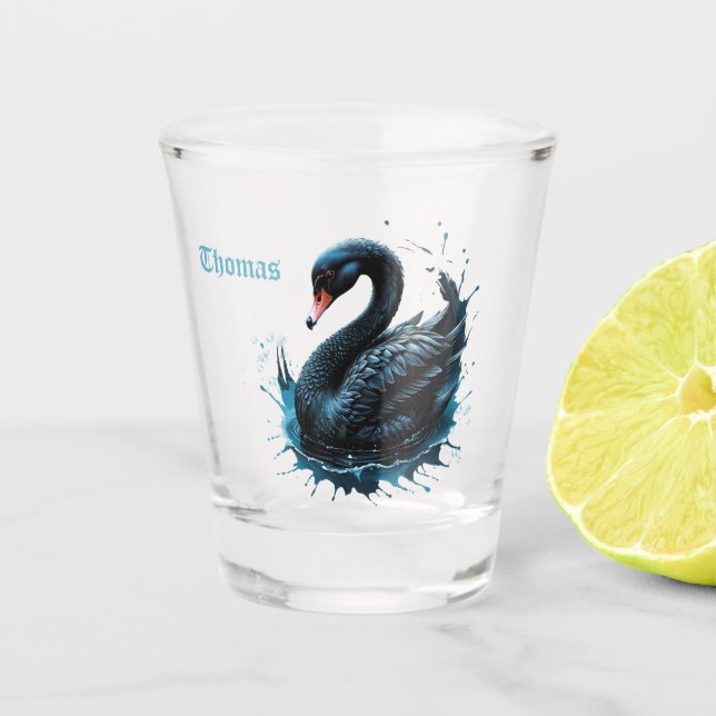 Copo De Shot Elegância em movimento, o cisne negro, (Frente)