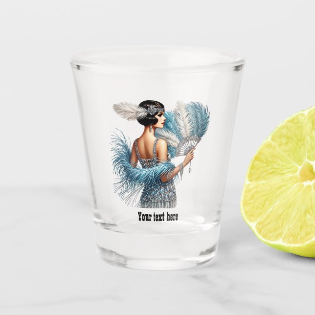 Copo De Shot Elegant Art Deco lady customizable (Frente)