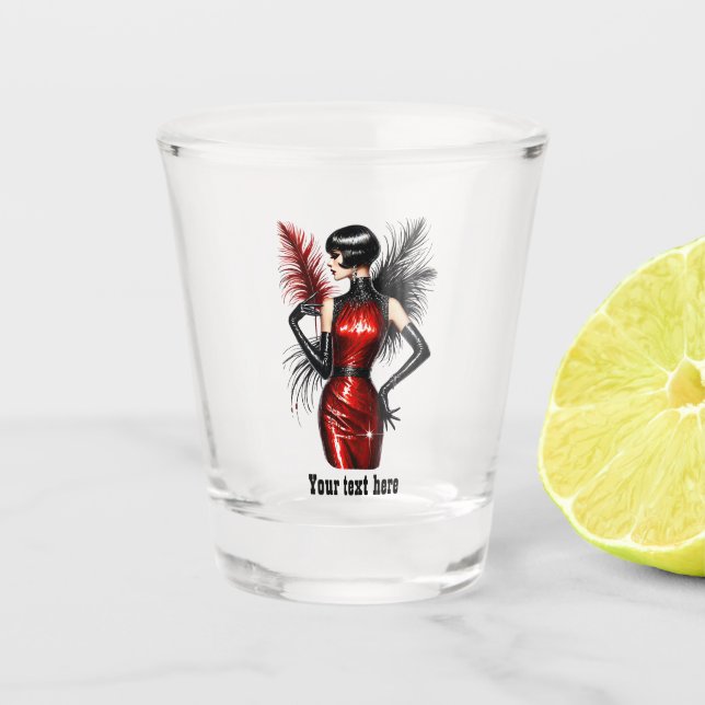 Copo De Shot Elegant Art Deco lady customizable  (Frente)