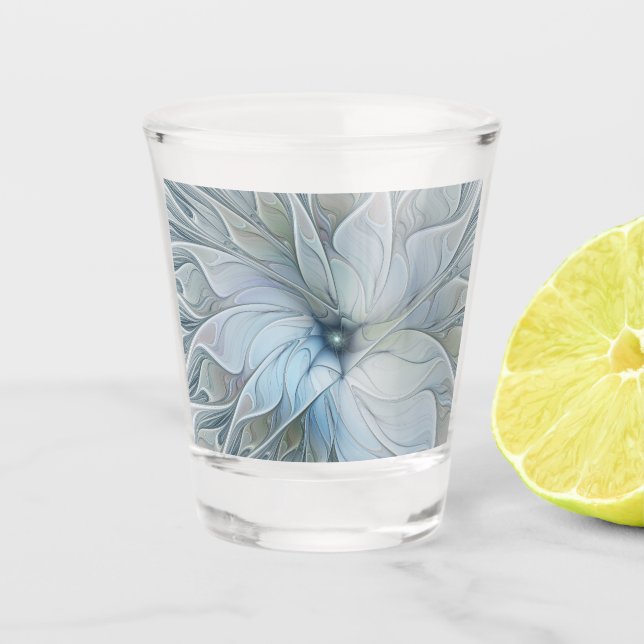 Copo De Shot Elegant Beauty Modern Abstract Fractal Art Flower (Frente)