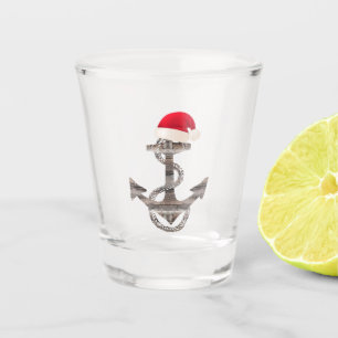 Copo De Shot elegante ANCHOR náutico russo + SANTA HAT