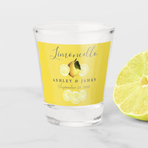 Copo De Shot Elegante Script Watercolor Lemon Wedding Limoncell