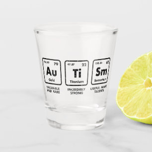 Copo De Shot Elementos de consciência do autismo Mesa periódica