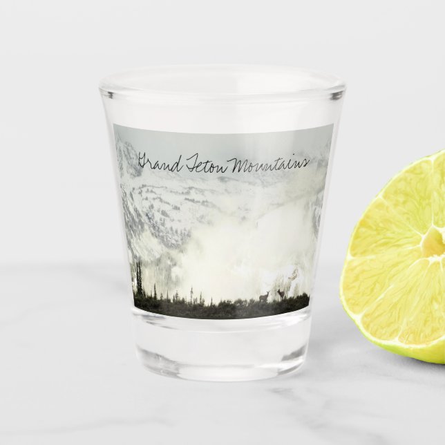 Copo De Shot Elk no Grand Teton National Park Fotografia (Frente)