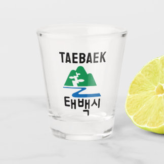 Copo De Shot Emblema da bandeira de Taebaek, Coreia do Sul