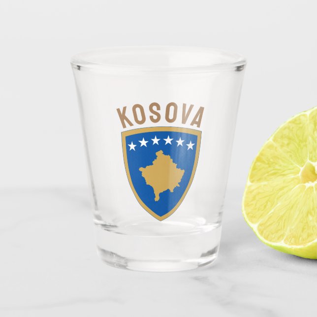 Copo De Shot Emblema da República do Kosovo (Frente)