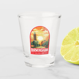 Copo De Shot Emblema de Arte de Viagem de Birmingham Alabama