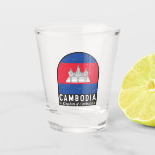 Copo De Shot Emblema de bandeira do Camboja: Vintagem em Desvio