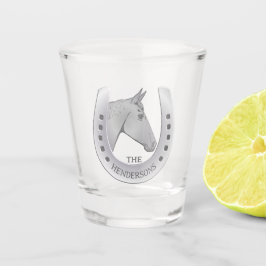 Copo De Shot Emblema de Silvery Horse e Ferradura Personalizado