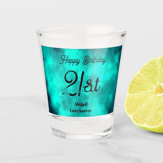 Copo De Shot Emerald Storm Cloud Effect 21 ruas Shot Glass (Frente)