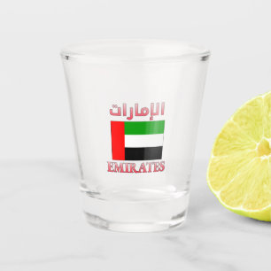 Copo De Shot Emirates UAE Bandeira الإمارات Árabe & Inglês Lega