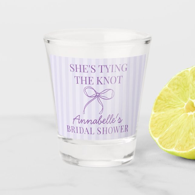 Copo De Shot Enfeite de Noiva Laço Pasta Nó Coquete Purple (Frente)