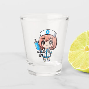 Copo De Shot Enfermeira Chibi Cute - saúde, animação, medicina