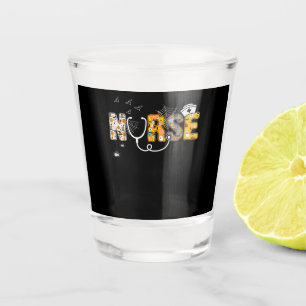 Copo De Shot Enfermeira de Halloween com bruxa-aranha-de-boo de