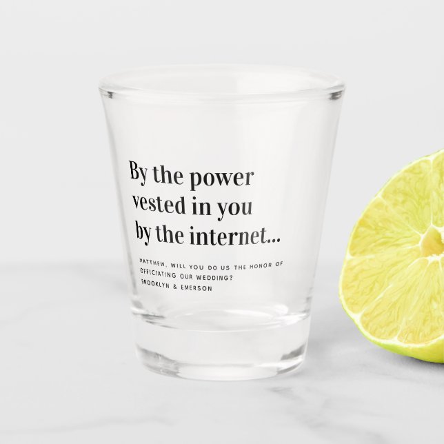 Copo De Shot Engraçada Proposta Oficiente Nos Casado (Frente)