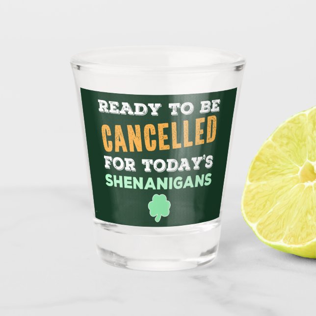 Copo De Shot Engraçado Bebendo Irlandês Shenanigans Cancelou Co (Frente)