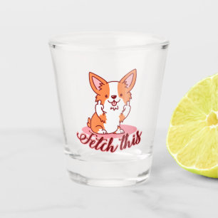 Copo De Shot Engraçado Cachorro Corgi Em Direto Procura Isto
