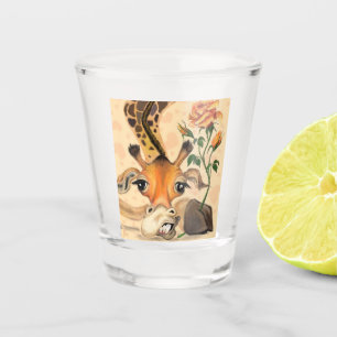 Copo de Shot Engraçado com Girafa Cavalheiro Român