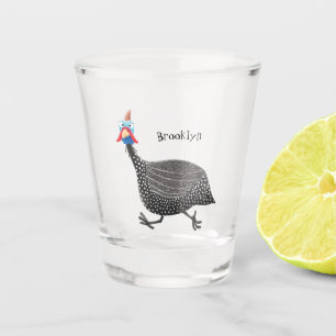 Copo De Shot Engraçado desenho animado de aves Guineafowl