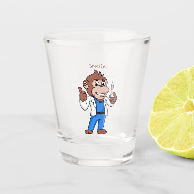 Copo De Shot Engraçado orangotango macaco (Frente)