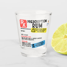 Engraçado Prescrição Rum Shot glass