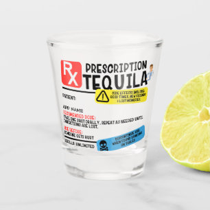 Copo De Shot Engraçado Prescrição Tequila Vidro