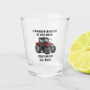 Copo De Shot Engraçado Quote Trator Duro