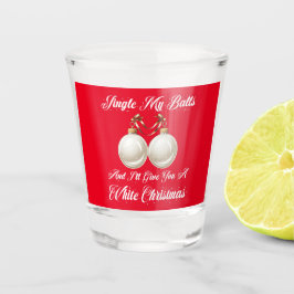 Copo De Shot Engraçado Sarcástico Jingle My Balls White Christm