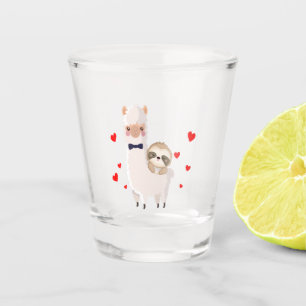 Copo De Shot Engraçado Sloth Riding Lama Shirt Engraçado Alpa