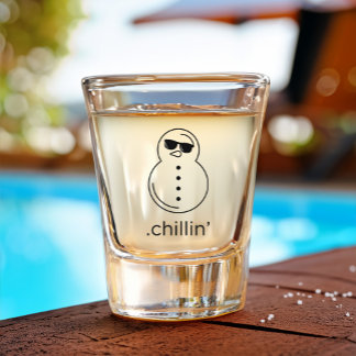 Copo De Shot Engraçado Snowman Chillin' Cheeky Sippers Humoroso
