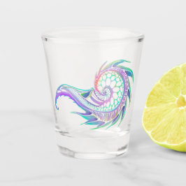 Copo De Shot Esboço da Vida Marinha em Neon