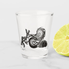 Copo De Shot Esboço da Vida Marinha - pilha de Shell