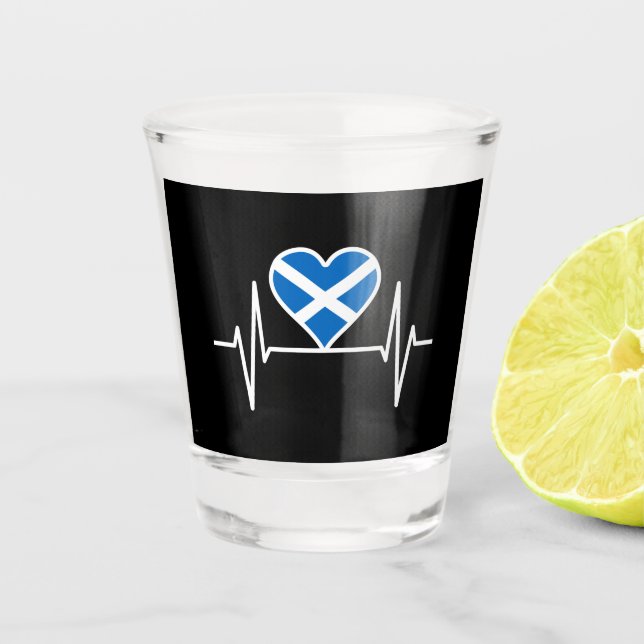 Copo De Shot Escócia - Scotland Flag Heartbeat (Frente)